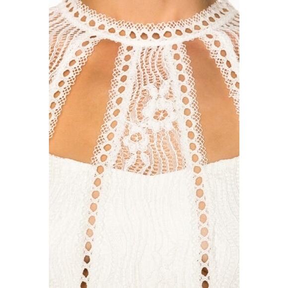 ALEXIS Guipure Lace PEARLY Ivory keyhole back Rizer Long Dress XS - Picture 14 of 16